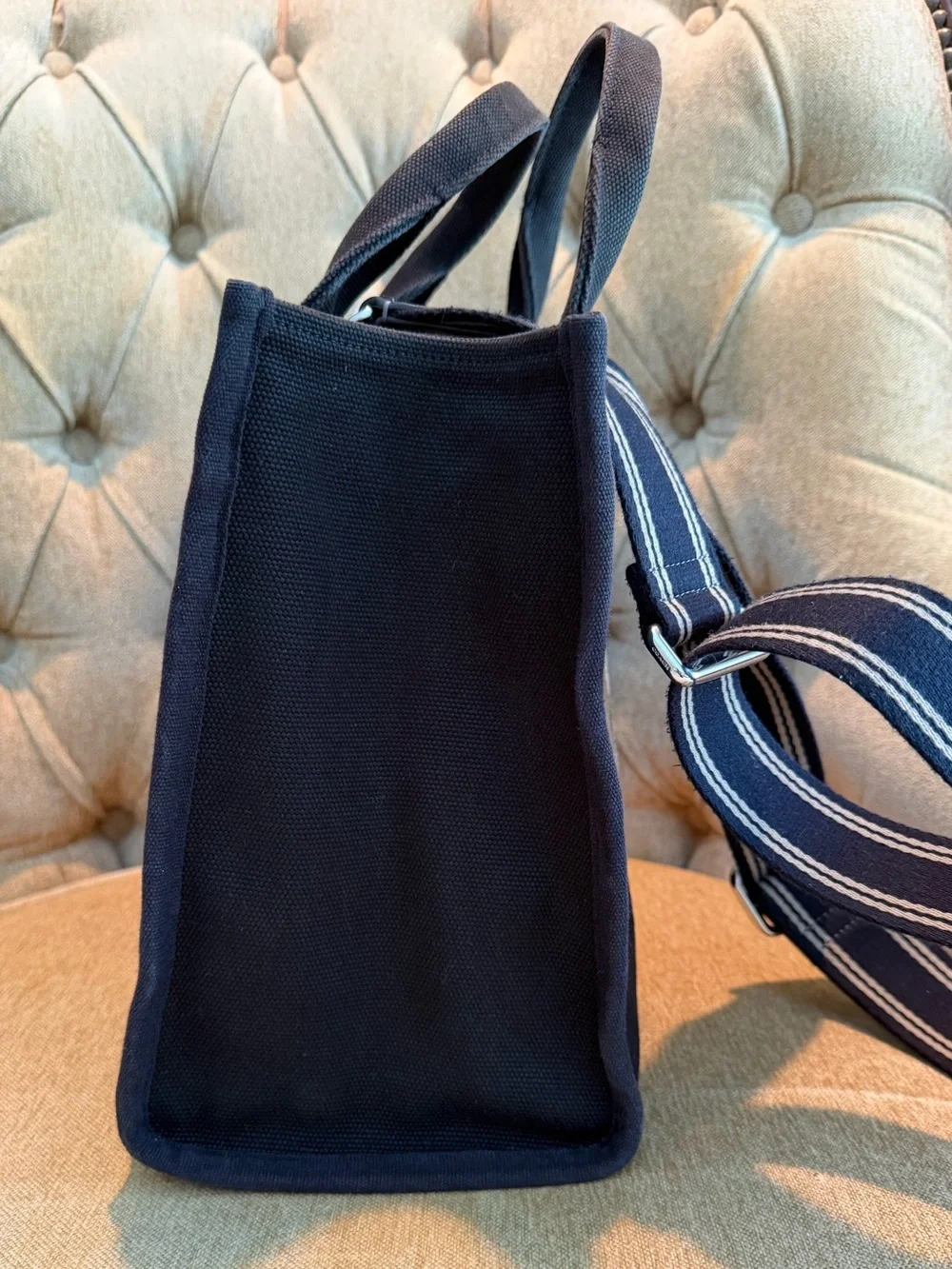 Coach Cargo Canvas Tote Black Tan Silver Adjustable/Removable Strap - Picture 4 of 11